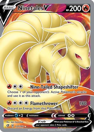 Ninetales V (Full Art) (177/192) [SWSH02 Rebel Clash] Holofoil - Ultra Rare