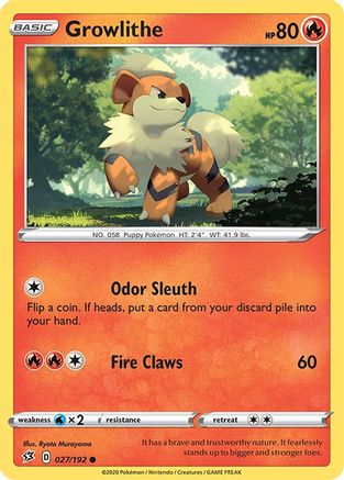 Growlithe (027/192) [SWSH02 Rebel Clash] Reverse Holofoil - Common