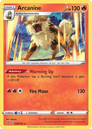 Arcanine (028/192) [SWSH02 Rebel Clash] - Rare