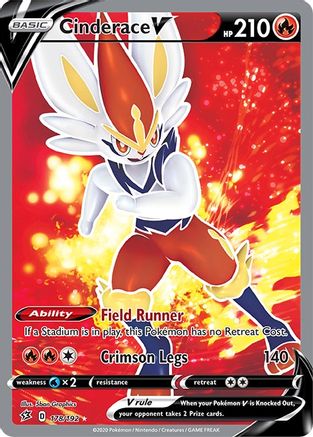 Cinderace V (Full Art) (178/192) [SWSH02 Rebel Clash] Holofoil - Ultra Rare