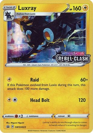 Luxray - SWSH023 (Prerelease) [Staff] (SWSH023) [SWSH Sword & Shield Promo Cards] Holofoil - Promo