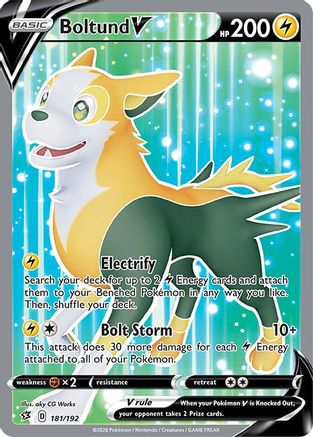 Boltund V (Full Art) (181/192) [SWSH02 Rebel Clash] Holofoil - Ultra Rare
