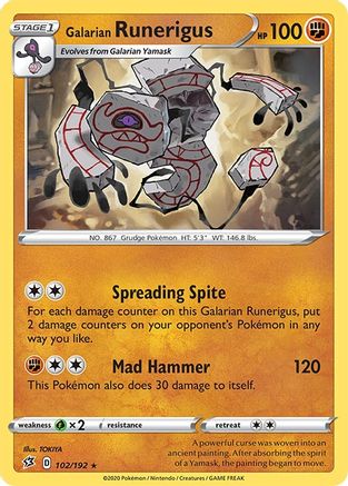 Galarian Runerigus (102/192) [SWSH02 Rebel Clash] - Rare