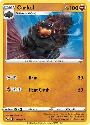 Carkol (106/192) [SWSH02 Rebel Clash] Reverse Holofoil - Uncommon