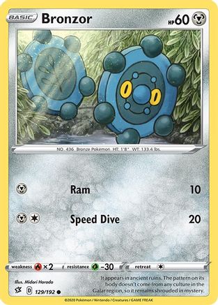 Bronzor (129/192) [SWSH02 Rebel Clash] Reverse Holofoil - Common