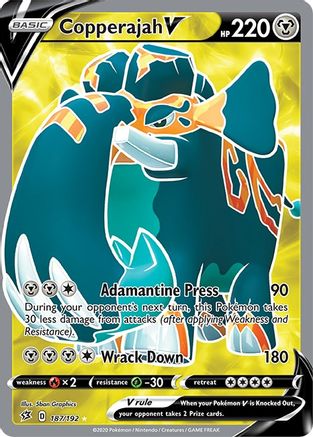 Copperajah V (Full Art) (187/192) [SWSH02 Rebel Clash] Holofoil - Ultra Rare