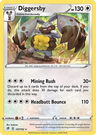 Diggersby (147/192) [SWSH02 Rebel Clash] Reverse Holofoil - Rare