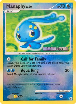 Manaphy [Diamond & Pearl] (9/130) [Burger King Promos] Reverse Holofoil - Promo