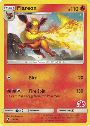 Flareon - SM186 (#44 Charizard Stamped) [BTA - SM186]