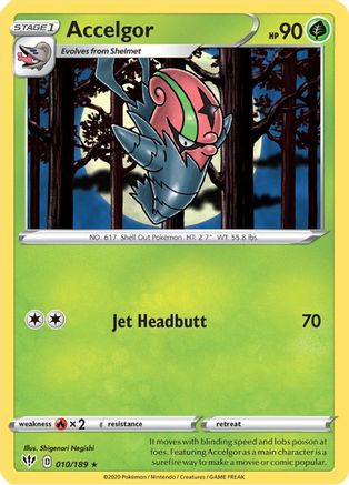 Accelgor (010/189) [SWSH03 Darkness Ablaze] Reverse Holofoil - Rare