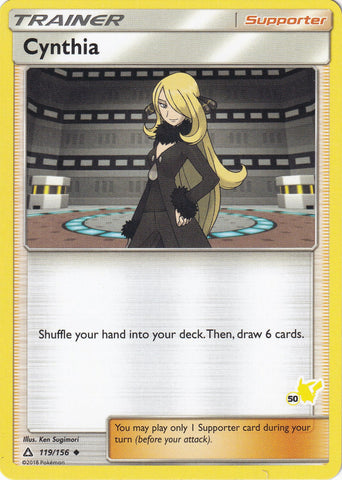 Cynthia - 119/156 (#50 Pikachu Stamped) [BTA - 119/156]