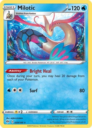 Milotic (039/189) [SWSH03 Darkness Ablaze] Reverse Holofoil - Holo Rare