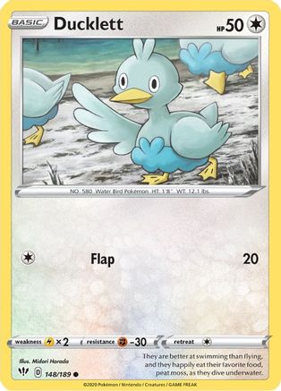 Ducklett (148/189) [SWSH03 Darkness Ablaze] Reverse Holofoil - Common