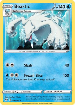 Beartic (049/189) [SWSH03 Darkness Ablaze] Reverse Holofoil - Rare