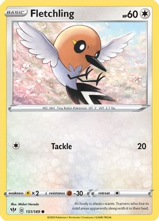 Fletchling (151/189) [SWSH03 Darkness Ablaze] - Common