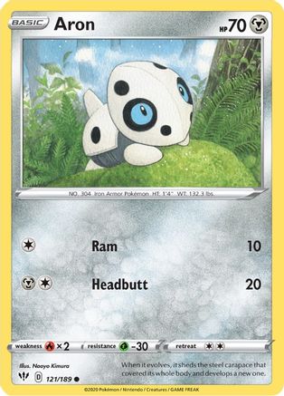Aron (121/189) [SWSH03 Darkness Ablaze] Reverse Holofoil - Common