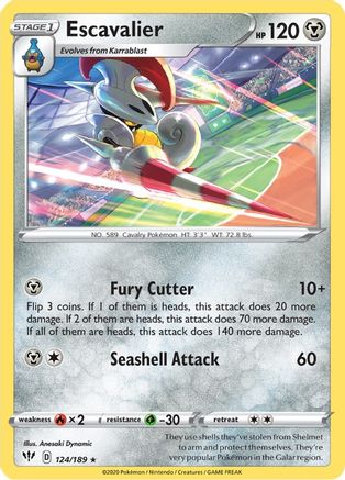 Escavalier (124/189) [SWSH03 Darkness Ablaze] - Rare