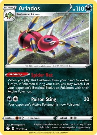 Ariados (103/189) [SWSH03 Darkness Ablaze] Reverse Holofoil - Uncommon