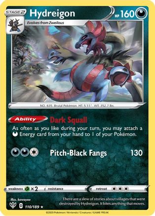 Hydreigon (110/189) [SWSH03 Darkness Ablaze] - Rare