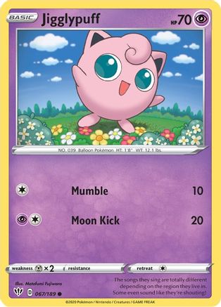 Jigglypuff (067/189) [SWSH03 Darkness Ablaze] Reverse Holofoil - Common