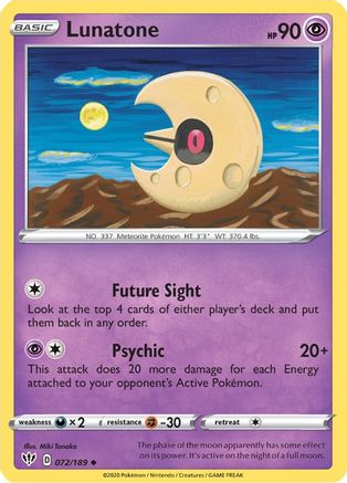 Lunatone (072/189) [SWSH03 Darkness Ablaze] - Uncommon