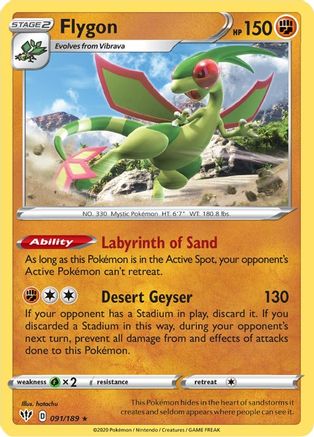 Flygon (091/189) [SWSH03 Darkness Ablaze] Reverse Holofoil - Rare