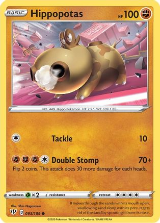 Hippopotas (093/189) [SWSH03 Darkness Ablaze] - Common