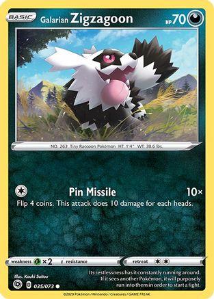 Galarian Zigzagoon (035/73) [Champions Path] Reverse Holofoil - Common