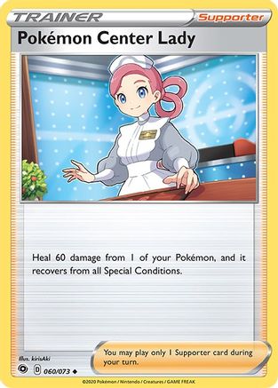 Pokemon Center Lady (060/73) [Champions Path] Reverse Holofoil - Uncommon