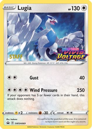 Lugia - SWSH069 (Prerelease) [Staff] (SWSH069) [SWSH Sword & Shield Promo Cards] Holofoil - Promo