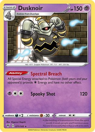 Dusknoir (071/185) [SWSH04 Vivid Voltage] Reverse Holofoil - Holo Rare