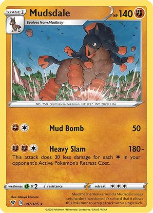 Mudsdale (097/185) [SWSH04 Vivid Voltage] Reverse Holofoil - Rare