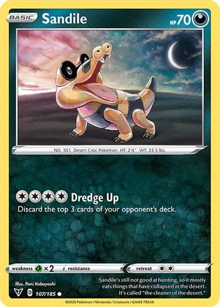 Sandile (107/185) [SWSH04 Vivid Voltage] Reverse Holofoil - Common