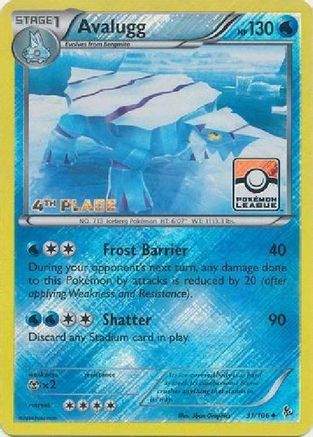 Avalugg (Pokemon League) [4th Place] (31/106) [League & Championship Cards] Reverse Holofoil - Promo