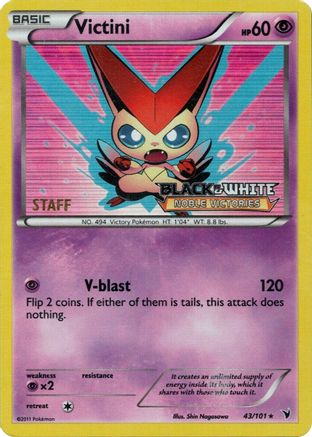 Victini (Prerelease) [Staff] (43/101) [Black and White Promos] Holofoil - Promo