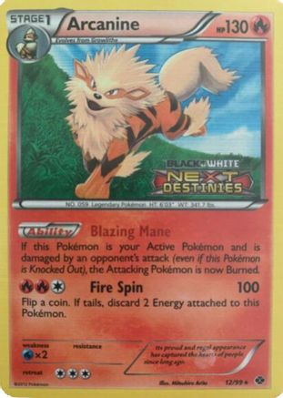 Arcanine (Prerelease) (12/99) [Black and White Promos] Holofoil - Promo