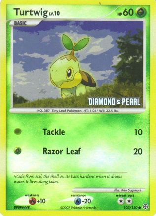 Turtwig [Diamond & Pearl] (103/130) [Burger King Promos] Reverse Holofoil - Promo