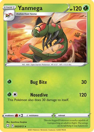Yanmega (002/72) [Shining Fates] Reverse Holofoil - Rare