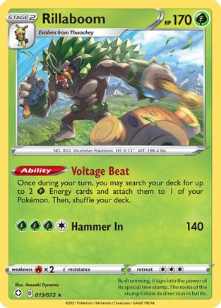 Rillaboom (013/72) [Shining Fates] Reverse Holofoil - Holo Rare