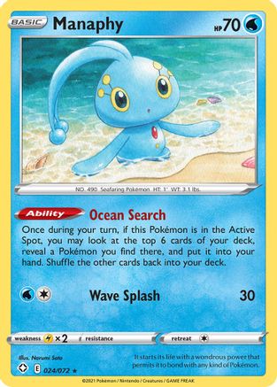 Manaphy (024/72) [Shining Fates] Reverse Holofoil - Rare