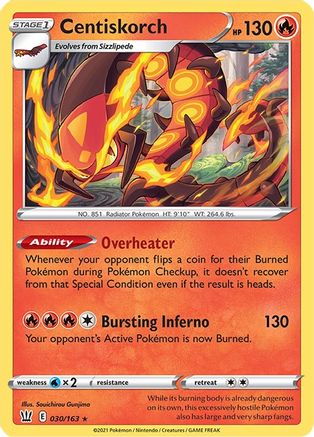 Centiskorch (030/163) [SWSH05 Battle Styles] Reverse Holofoil - Rare
