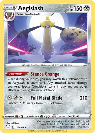 Aegislash (107/163) [SWSH05 Battle Styles] Reverse Holofoil - Holo Rare