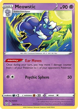 Meowstic (061/163) [SWSH05 Battle Styles] Holofoil - Holo Rare