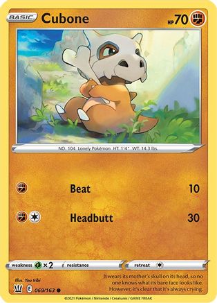Cubone (069/163) [SWSH05 Battle Styles] - Common