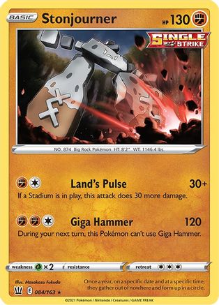 Stonjourner (084/163) [SWSH05 Battle Styles] Reverse Holofoil - Rare