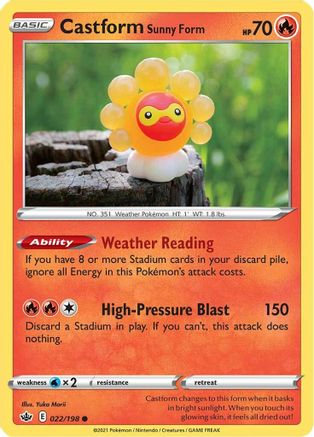 Castform Sunny Form (022/198) [SWSH06 Chilling Reign] Reverse Holofoil - Common