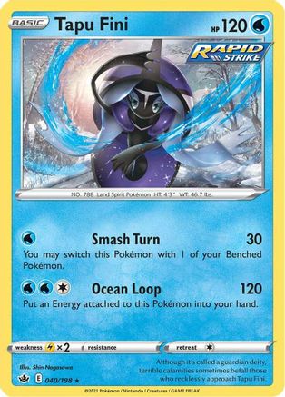 Tapu Fini (040/198) [SWSH06 Chilling Reign] Reverse Holofoil - Holo Rare