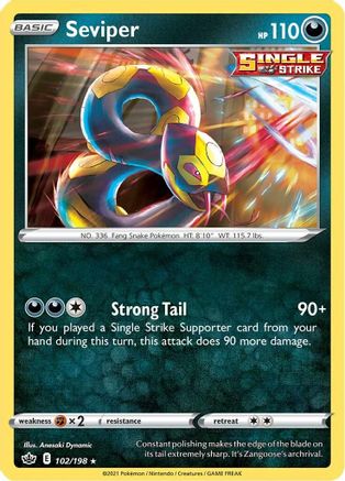 Seviper (102/198) [SWSH06 Chilling Reign] Reverse Holofoil - Rare