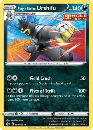 Single Strike Urshifu (108/198) [SWSH06 Chilling Reign] Reverse Holofoil - Holo Rare