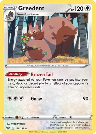 Greedent (128/198) [SWSH06 Chilling Reign] Reverse Holofoil - Holo Rare